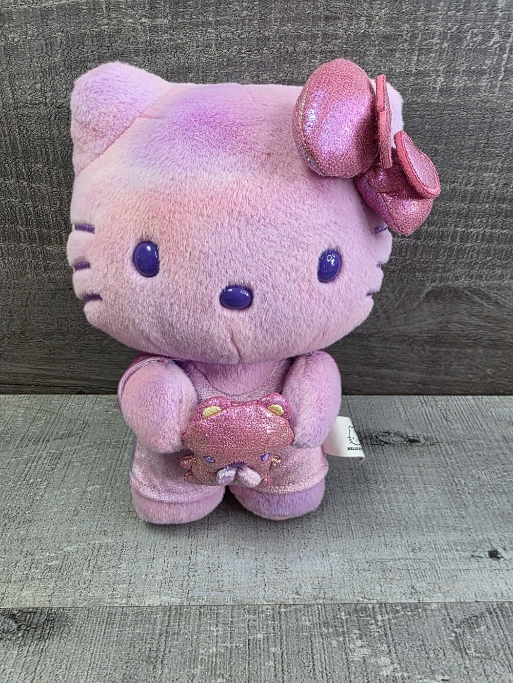 Hello Kitty 50th Anniversary Plush w Teddy Bear Sanrio 8" Stuffed Animal b145